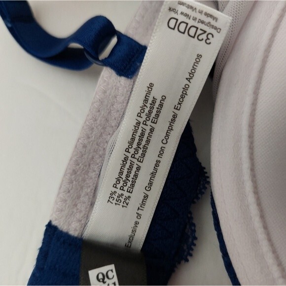 Adore Me 32DDD 32F White Blue Demi Cup Bra Medallion Print NEW - Picture 7 of 8